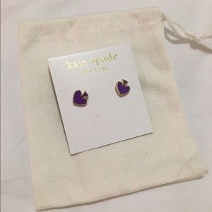 Kate Spade purple spade studs NWOT