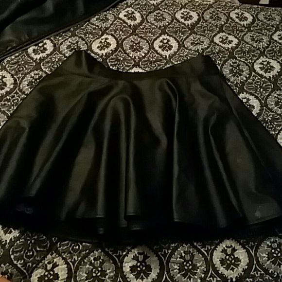 Leather skater skirt