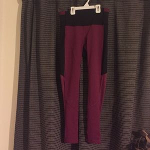 Maroon and black Lululemon pants