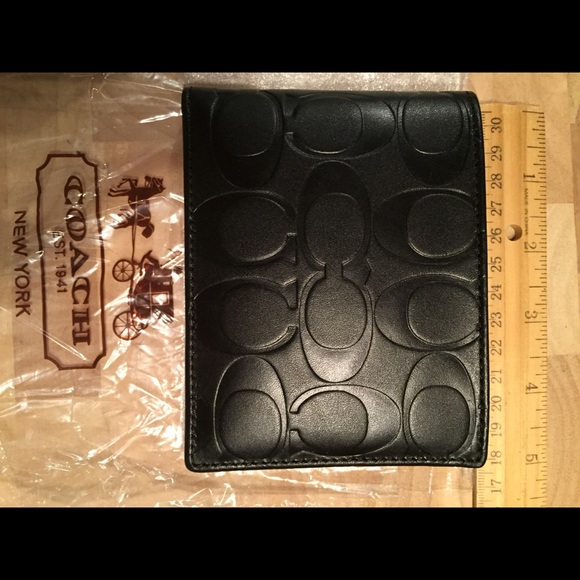 Coach Accessories - New Coach Signature Embossed Passcase ID Wallet