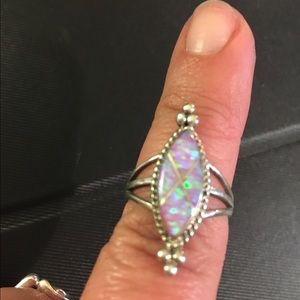 Native American Sterling Pink Opal ring