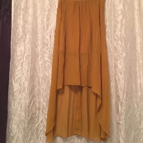 Bar III Mustard High-Low Skirt