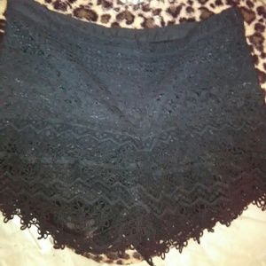 Black lace shorts