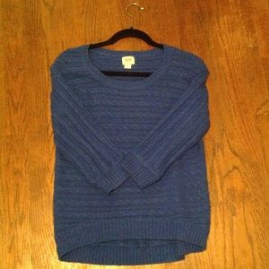 3/4 Sleeve Blue Sweater