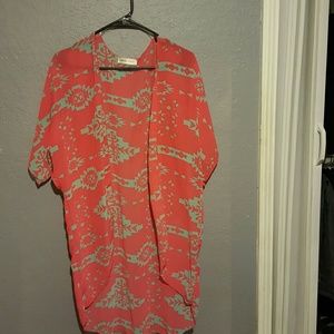 Sheer kimono cover-up