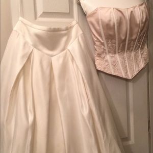 Wedding Dress With Long Trail Taupe/Cream mermaid