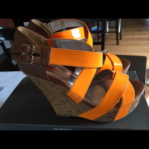 Orange summer wedges - Picture 3 of 3