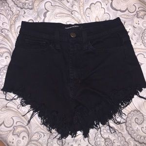 Foreign exchange black denim shorts