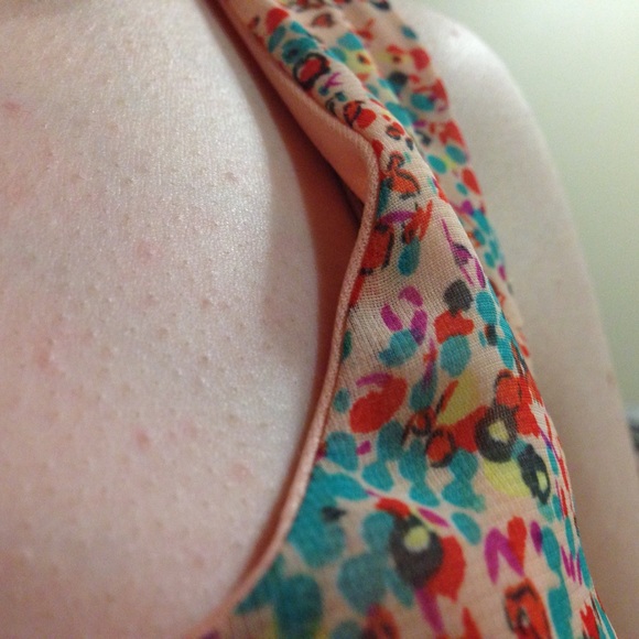 Peachy Floral Asymmetrical Dress - Picture 4 of 5