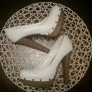 Charlotte russe white pumps with studs