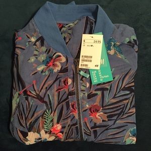 H&M sheer printed bomber Jacket