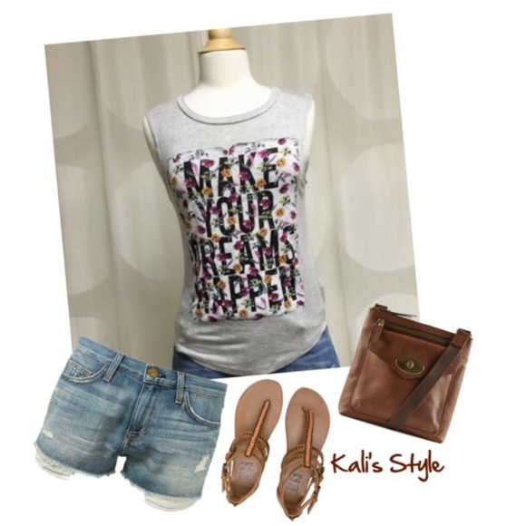 Floral graphic tank top