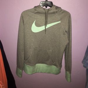 Grey hooded nike sweatshirt