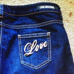 Love Moschino Dark Denim Bootleg Jeans