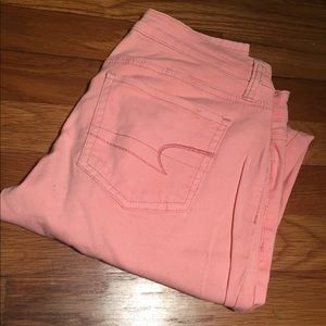 American Eagle Pink / Coral Jegging Size 4