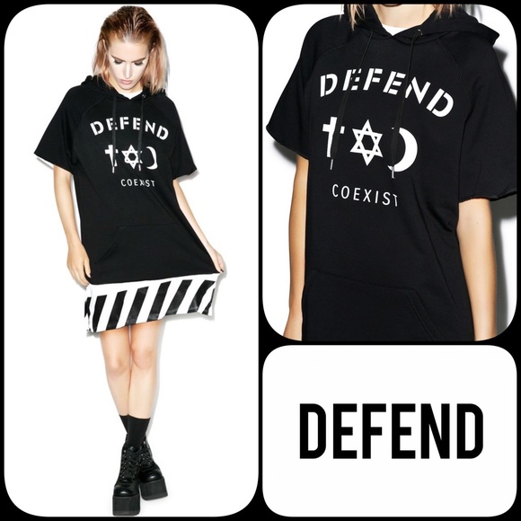 DEFEND Co-Exist Cut-Off Hoodie - Picture 2 of 2