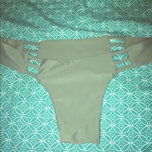 Olive green cheeky bikini bottom