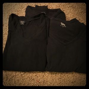 Bundle! 3 fitted black long sleeve V-necks