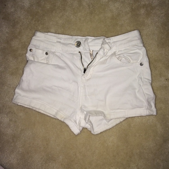 White High Waisted Shorts
