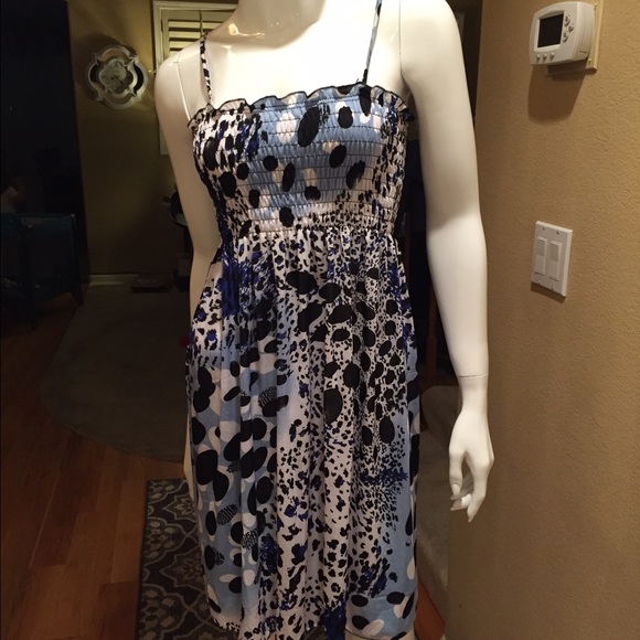 Hot Summer Dress Blue Black White