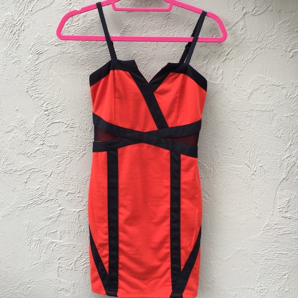 Red Bodycon Dress with Side Cutouts