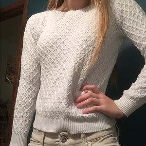 White knit sweater