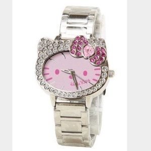 Rhinestone Face Hello Kitty Wristwatch