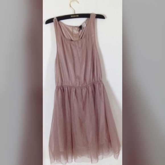 dusty pink dress with slightly shimmery tulle