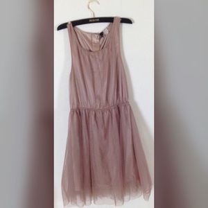 dusty pink dress with slightly shimmery tulle