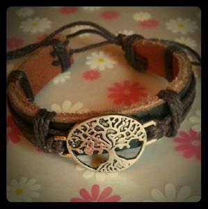 "Tree of Life" Leather Adjustable Bracelet