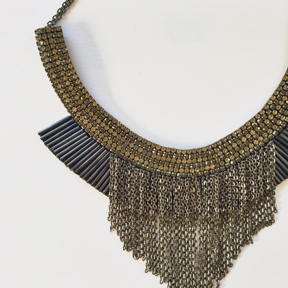 Chain Fringe Statement Necklace