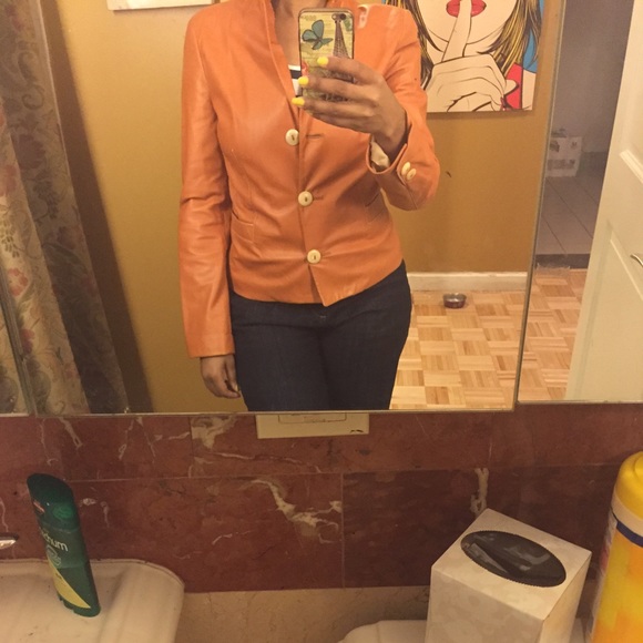 Burnt Orange Butter Soft Leather Blazer