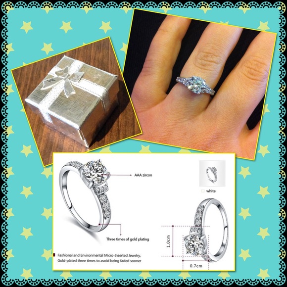 ROXI 18K White Gold Plated Platinum Ring - Picture 2 of 3