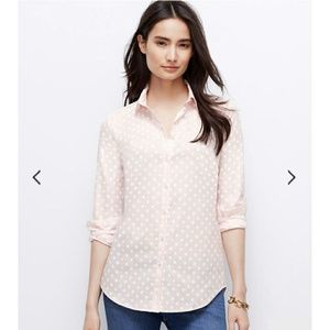 Ann Taylor Pink Polka Dot Shirt. NEW w Tag