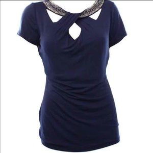 NWT INC International concepts navy sequin top