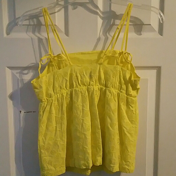 CUTE YELLOW TENNIS RAQUET TANK TOP BOW TIE STRAPS - Picture 2 of 4