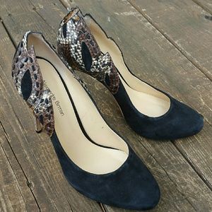 ALEXANDRE BIRMAN 9.5 heels black snakeskin pumps