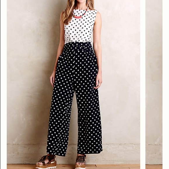 Anthropologie Domino Dot Jumpsuit