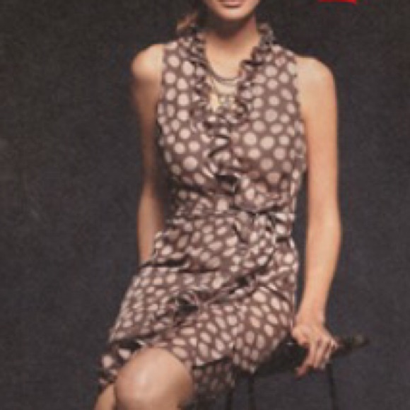 Loft Ann Taylor Loft Brushed Spots Wrap Dress EUC6