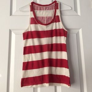 Red and white striped tank