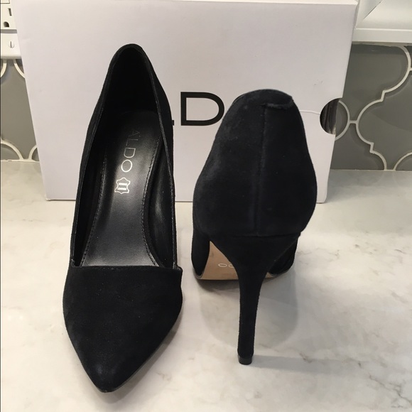Aldo Zipfel black suede pumps