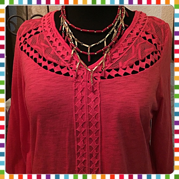 Lucky Brand Tops - 30% OFF BUNDLES🎉HP🎉Lucky Brand Top w/Crochet💗