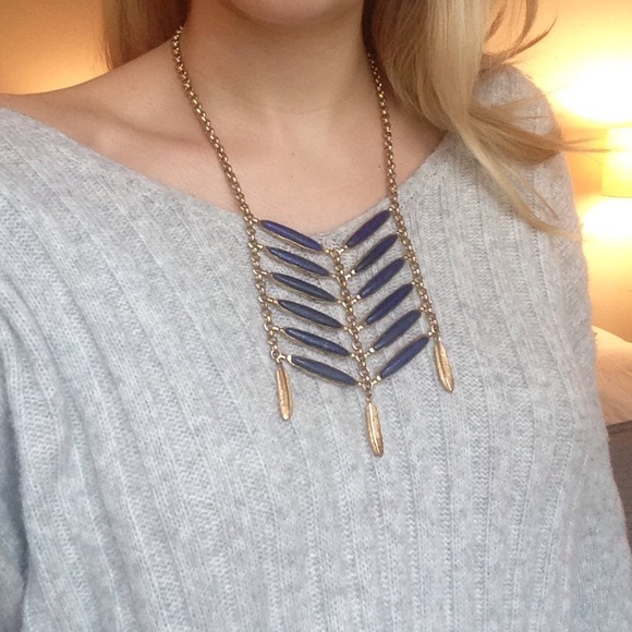 Blue and gold lucky Brand necklace