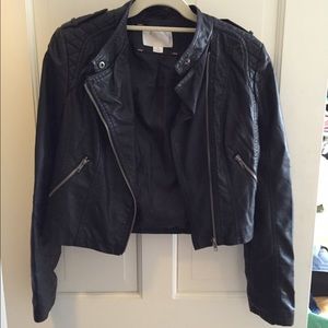 Xhilaration Leather Jacket. Size M Quilting Detail