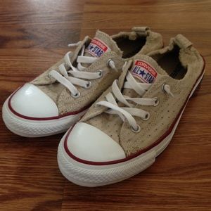 Tan eyelet Converse All-Star