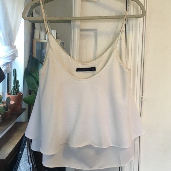 Zara white flowy tank