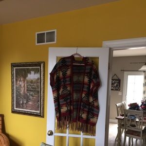 Sweater hooded poncho