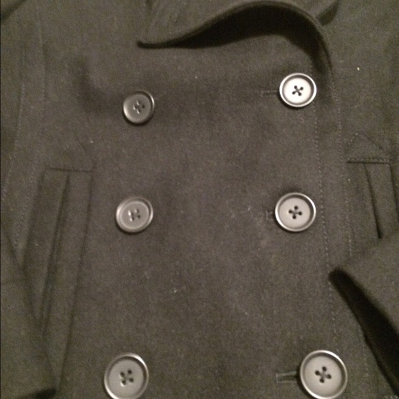 J. Crew Black Double Breasted Wool Coat - Picture 2 of 3