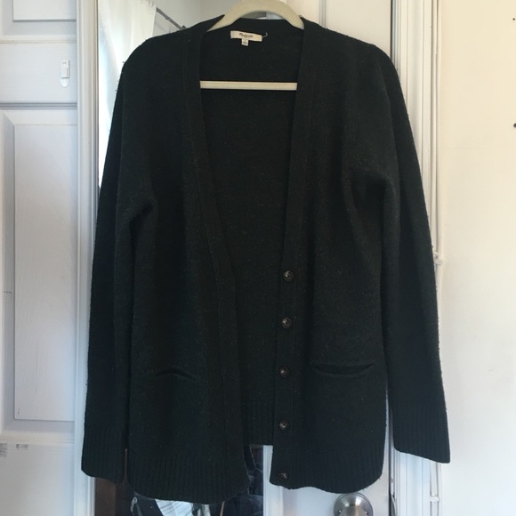 Madewell - Dark green Merino wool cardigan!
