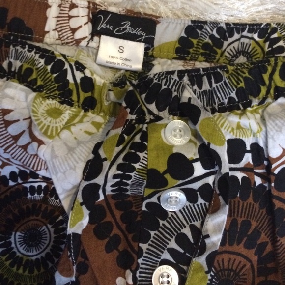 Vera Bradley Cocoa Moss Pajama Sleep Shorts Summer - Picture 2 of 3